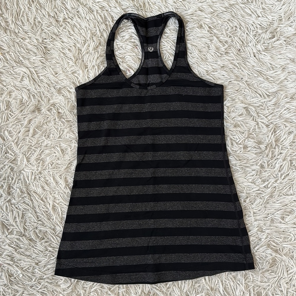 Lululemon Cool Racerback Black Black Micro Macro Stripe